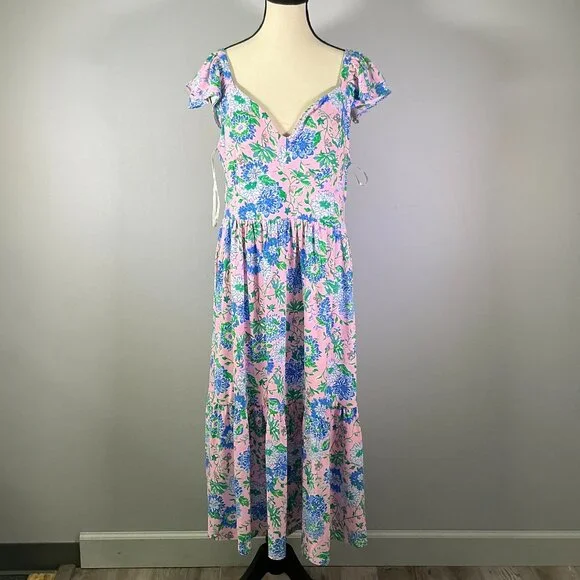 Lilly Pulitzer | Dresses | Lilly Pulitzer Bayleigh Flutter Sleeve Womens  Size 6 Pink Midi Dress Nwt | Poshmark
